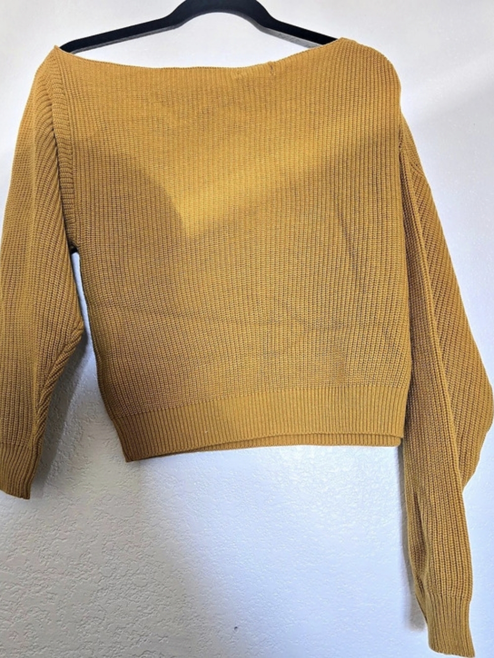 Topshop Cropped Knit Sweater in Yellow Size M (6) NWT